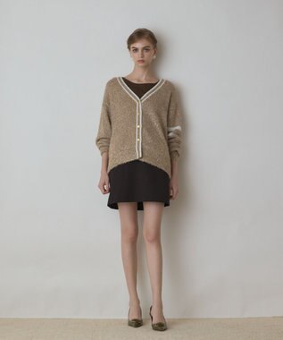 GRACE CONTINENTAL グリッターニットカーディガン ベージュ