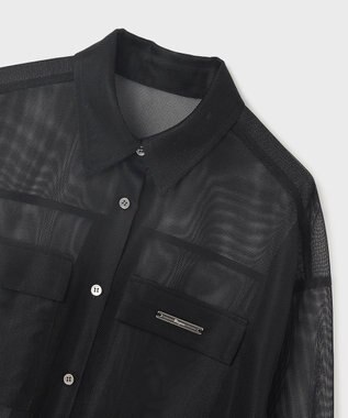 GRACE CONTINENTAL メッシュオーバーシャツ ブラック