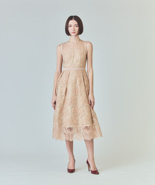 GRACE CONTINENTAL リバーレースドレス ベージュ