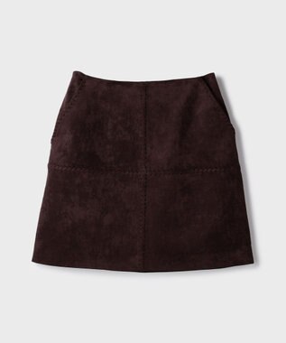 GRACE CONTINENTAL パッチワークミニスカート ダークブラウン