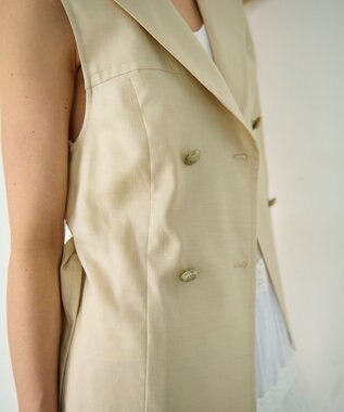 GRACE CONTINENTAL リネンタッチダブルブラウス ベージュ