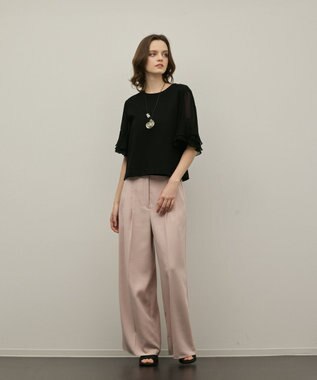 GRACE CONTINENTAL シフォンスリーブカットトップ ブラック