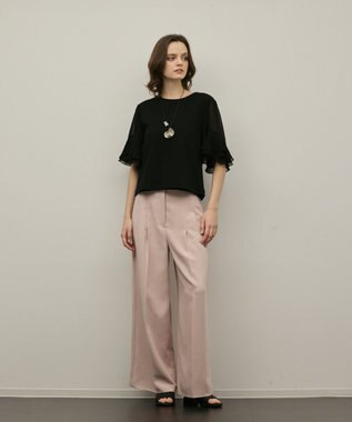 GRACE CONTINENTAL シフォンスリーブカットトップ ブラック