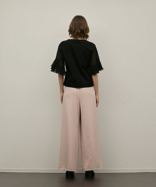 GRACE CONTINENTAL シフォンスリーブカットトップ ブラック