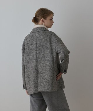 GRACE CONTINENTAL カルゼツイードダブルジャケット グレー