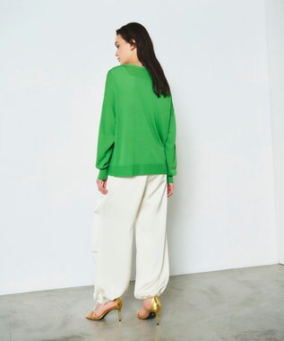 GRACE CONTINENTAL ルーズVネックニットカーディガン グリーン