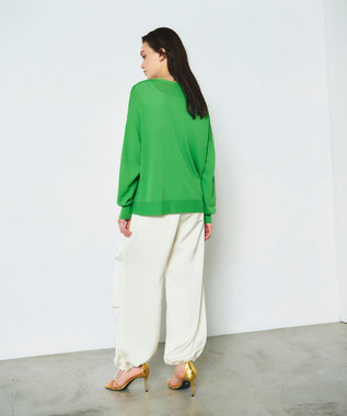 GRACE CONTINENTAL ルーズVネックニットカーディガン グリーン