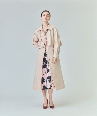 GRACE CONTINENTAL バイカラーボタニカルドレス ピンク