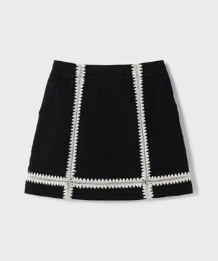 GRACE CONTINENTAL ラインembミニスカート ブラック