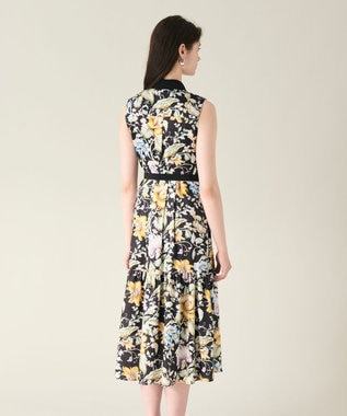 GRACE CONTINENTAL ボタニカルプリントワンピース ブラック