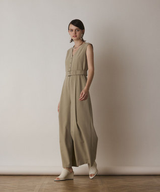 GRACE CONTINENTAL ベルト付サロペット ベージュ