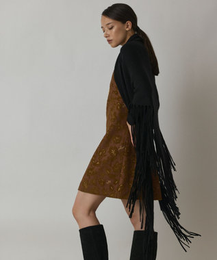 GRACE CONTINENTAL フリンジストール ブラック