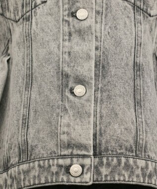 GRACE CONTINENTAL ペプラムデニムジャケット グレー