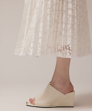 GRACE CONTINENTAL レースプリーツスカート ホワイト