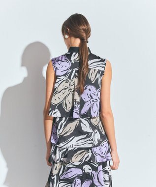 GRACE CONTINENTAL プリントレイヤードノースリーブ ブラック