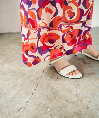 GRACE CONTINENTAL ペイントカラーワイドパンツ オレンジ