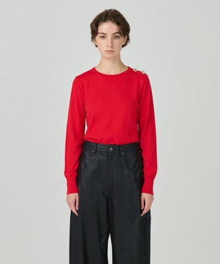 GRACE CONTINENTAL クルーニットトップ レッド