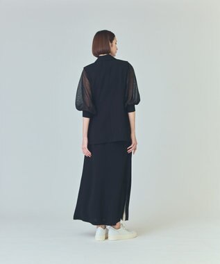 GRACE CONTINENTAL トリアセテーラードジレ ブラック