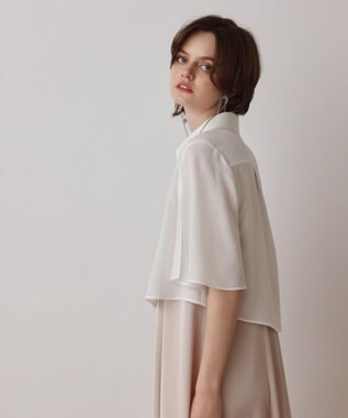 GRACE CONTINENTAL フレアスリーブシャツ ホワイト