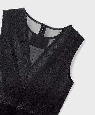 GRACE CONTINENTAL レースパッチワークドレス ブラック