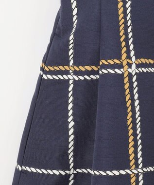 GRACE CONTINENTAL ロープチェックワンピース ネイビー