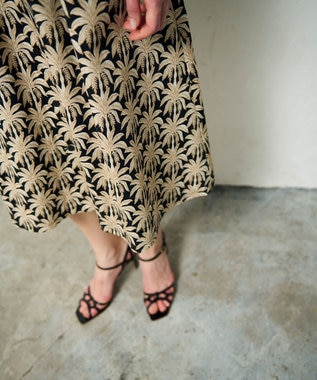 GRACE CONTINENTAL パームモチーフシャツワンピース ブラック