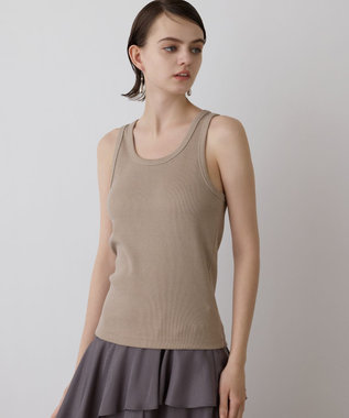 GRACE CONTINENTAL テレコカットトップ ベージュ