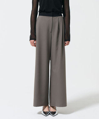 GRACE CONTINENTAL レイヤードタックワイドパンツ バイカラー