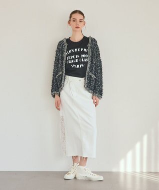 GRACE CONTINENTAL ツイーディーニットジャケット