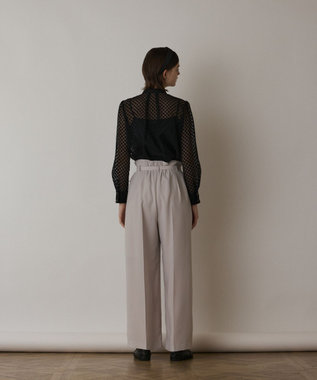 GRACE CONTINENTAL ドットオパールタイ付ブラウス ブラック