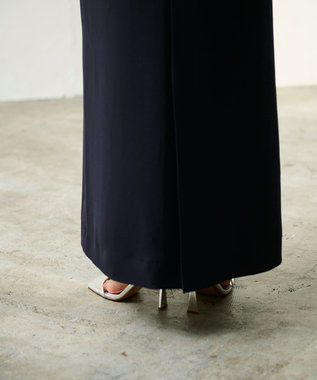 GRACE CONTINENTAL シアーラッフルロングドレス ネイビー