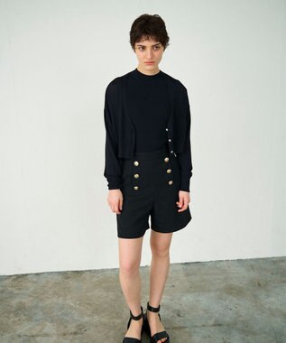 GRACE CONTINENTAL ハイネックリブニットトップ ブラック