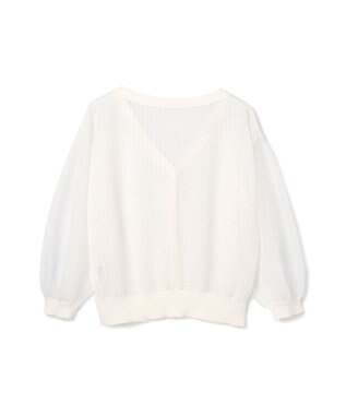 GRACE CONTINENTAL シアードルマンニットカーディガン ホワイト