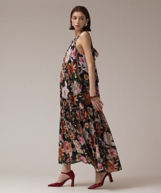 GRACE CONTINENTAL フラワープリントキャミドレス ブラック