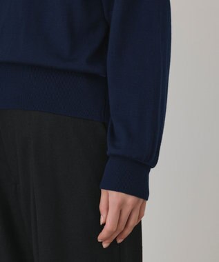 GRACE CONTINENTAL ウールスリットニットトップ ネイビー