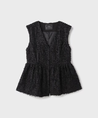 GRACE CONTINENTAL カットジャガードペプラムジレ ブラック