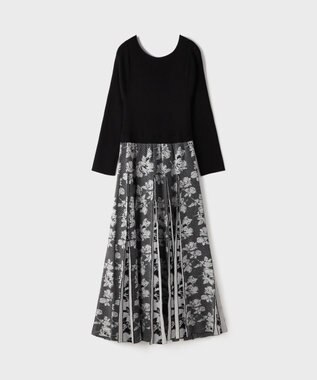 GRACE CONTINENTAL ラメモールニットジャガードワンピース ブラック