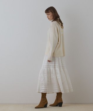 GRACE CONTINENTAL レースティアードスカート ホワイト