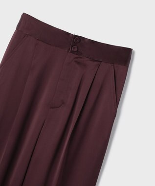 GRACE CONTINENTAL トリアセサテンワイドパンツ ブラウン
