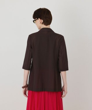 GRACE CONTINENTAL シアーハーフスリーブジャケット ブラウン