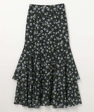 GRACE CONTINENTAL スモールフラワーマーメイドスカート ブラック