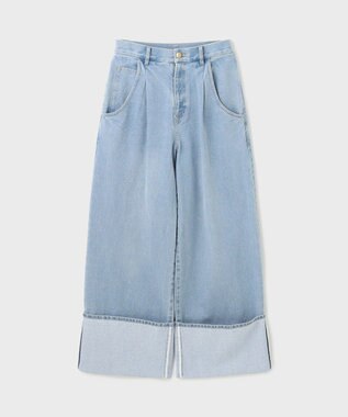 GRACE CONTINENTAL ロールアップワイドパンツ サックス