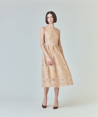 GRACE CONTINENTAL リバーレースドレス ベージュ