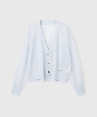 GRACE CONTINENTAL シアージョーゼットカーディガン ブルー