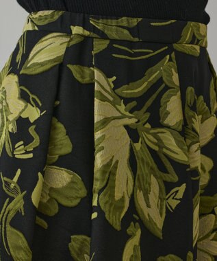 GRACE CONTINENTAL ラメフラワージャガードスカート イエロー