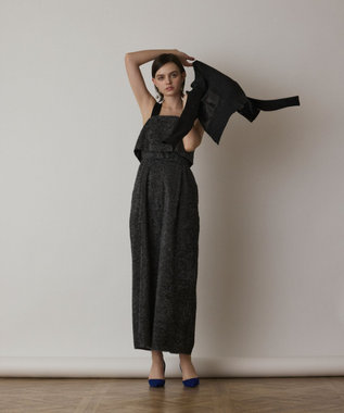 GRACE CONTINENTAL カットジャガードサロペット グレー