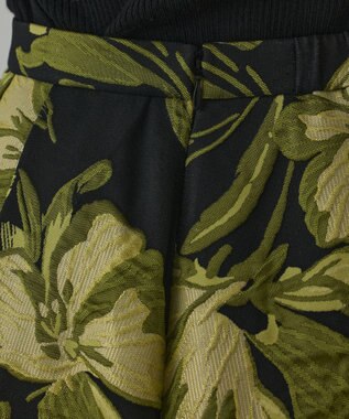 GRACE CONTINENTAL ラメフラワージャガードスカート イエロー