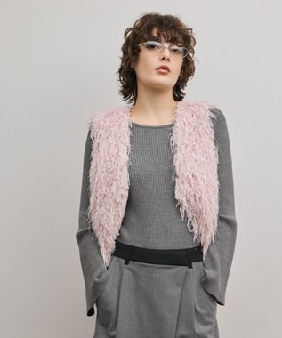 GRACE CONTINENTAL フリンジベスト ピンク