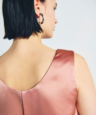 GRACE CONTINENTAL バックコンシャスサテンノースリーブ オレンジ