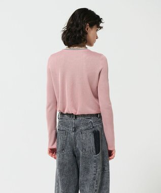 GRACE CONTINENTAL シアークルーニットトップ ピンク